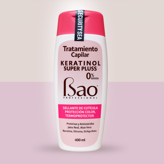 Tratamiento Keratinol Súper Pluss: Reparación intensiva y nutrición profunda. Tratamiento técnico para restaurar el cabello desde la fibra